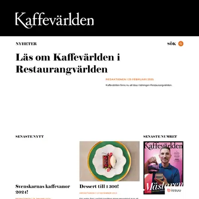 Kaffevärlden startsida 2026