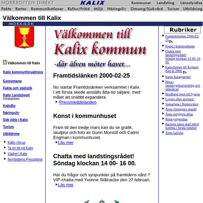 KALIX BLADET startsida 2000