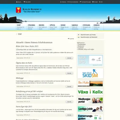 KALIX BLADET startsida 2015