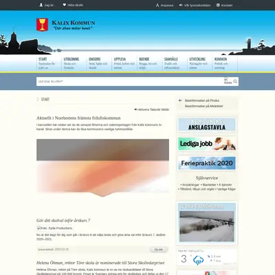 KALIX BLADET startsida 2020