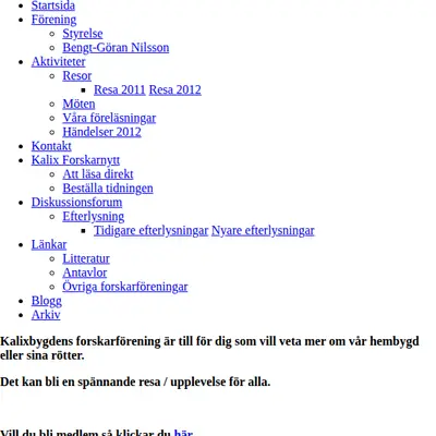 Kalixforskar Nytt startsida 2013