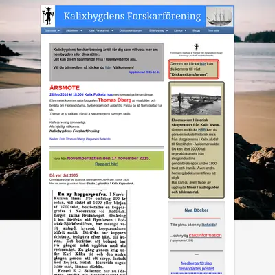 Kalixforskar Nytt startsida 2016