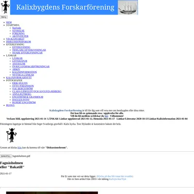Kalixforskar Nytt startsida 2021
