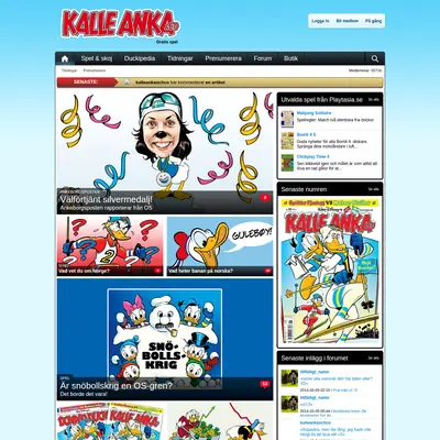 www.kalleanka.se startsida 2014