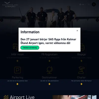 Nyhetsbrev från Kalmar Airport startsida 2025