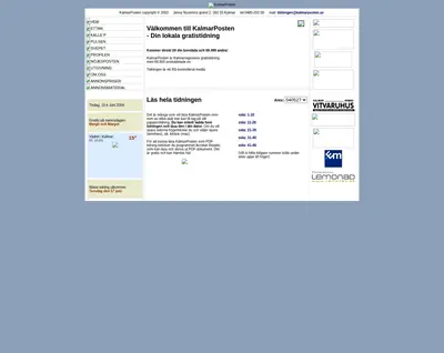 www.kalmarposten.se startsida 2004