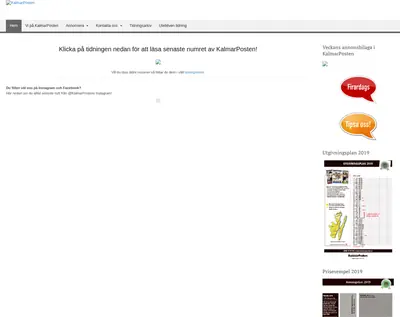 www.kalmarposten.se startsida 2019