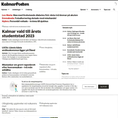 www.kalmarposten.se startsida 2023