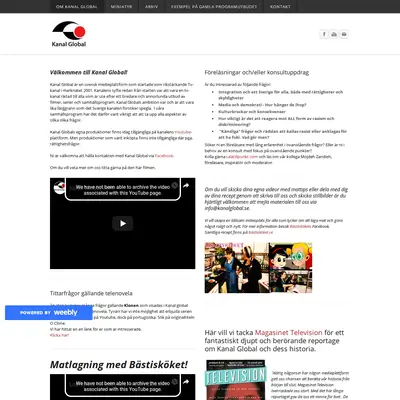 Kanal Global startsida 2019