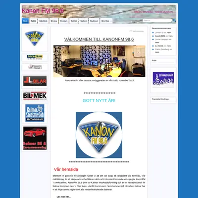 Kanon FM 98,6 startsida 2014