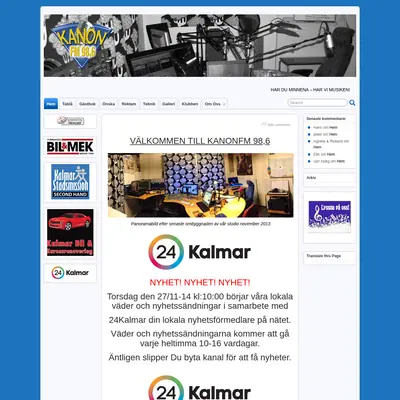 Kanon FM 98,6 startsida 2015