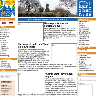www.karlshamn.se startsida 2005