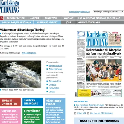 www.karlskogatidning.se startsida 2007
