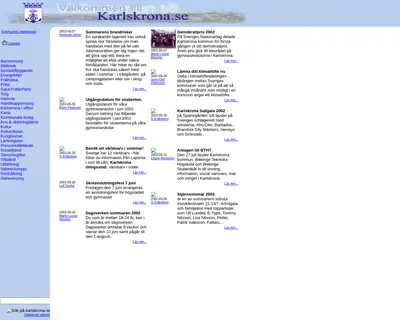 Karlskrona Nu startsida 2002