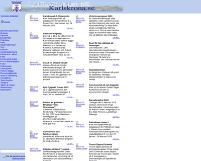 Karlskrona Nu startsida 2003