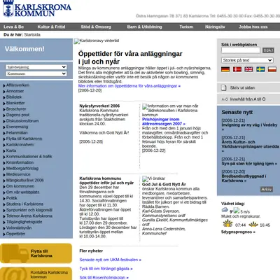 Karlskrona Nu startsida 2007