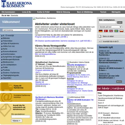 Karlskrona Nu startsida 2008