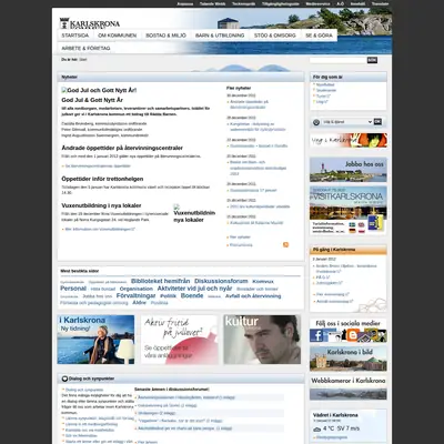 Karlskrona Nu startsida 2012