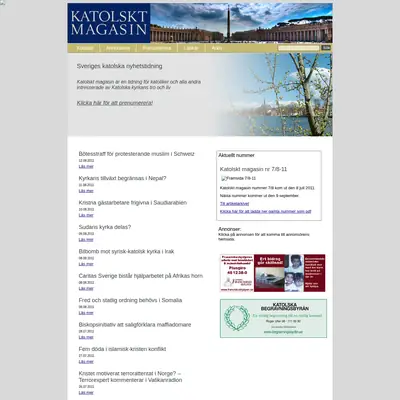 KATOLSKT MAGASIN startsida 2011