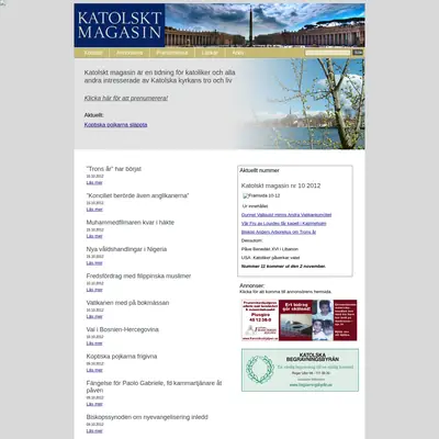 KATOLSKT MAGASIN startsida 2012
