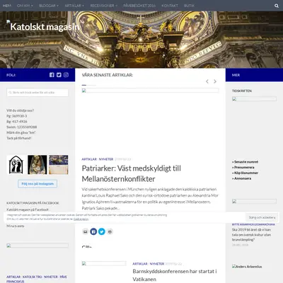 KATOLSKT MAGASIN startsida 2019