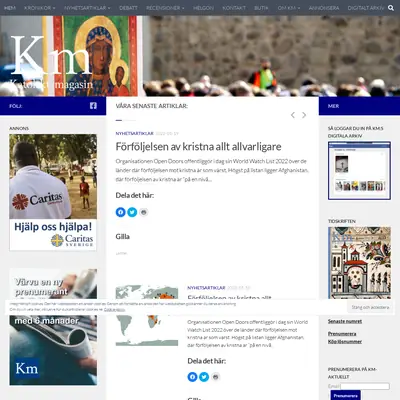 KATOLSKT MAGASIN startsida 2022