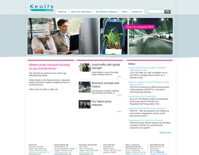 Vi på Keolis startsida 2010