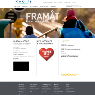 Vi på Keolis startsida 2014
