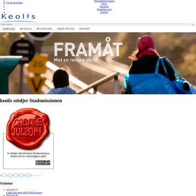 Vi på Keolis startsida 2015