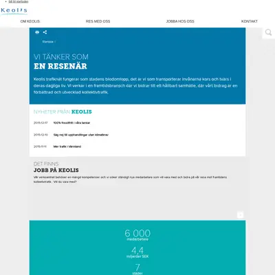 Vi på Keolis startsida 2016
