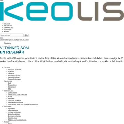 Vi på Keolis startsida 2018