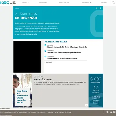 Vi på Keolis startsida 2019