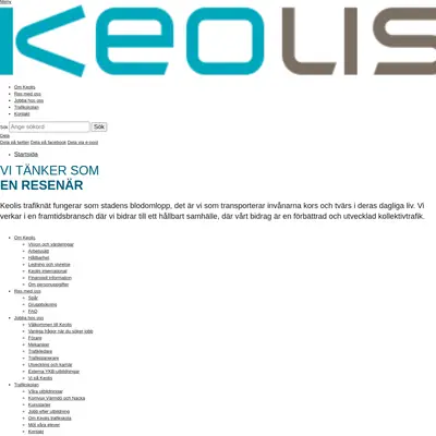 Vi på Keolis startsida 2020