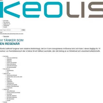 Vi på Keolis startsida 2021