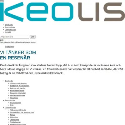 Vi på Keolis startsida 2022