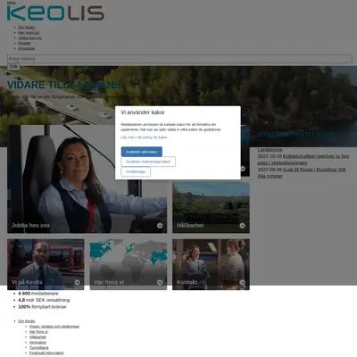 Vi på Keolis startsida 2023