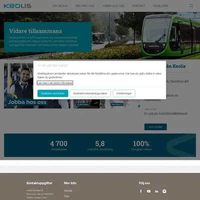 Vi på Keolis startsida 2025