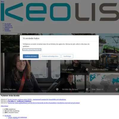 Vi på Keolis startsida 2026