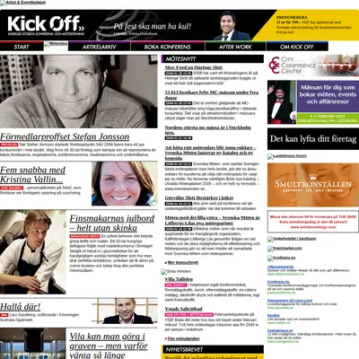 Kick Off startsida 2009
