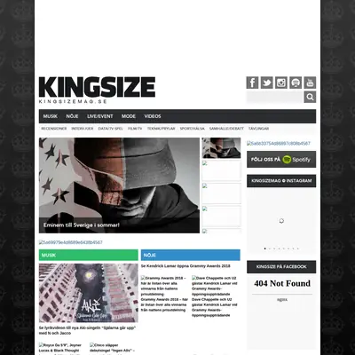 King Size startsida 2018