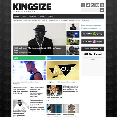 King Size startsida 2021