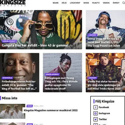 King Size startsida 2023