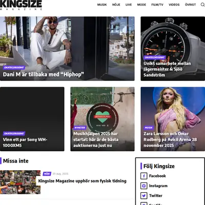 King Size startsida 2026