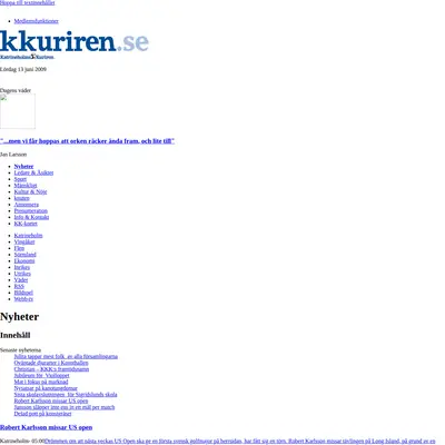 kkuriren.se startsida 2009