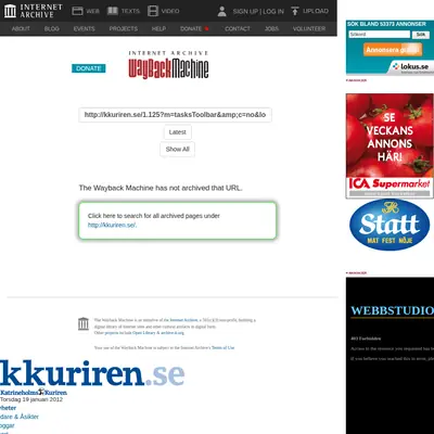 kkuriren.se startsida 2012