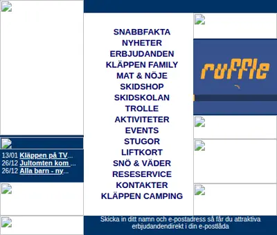 klappen.se startsida 1999