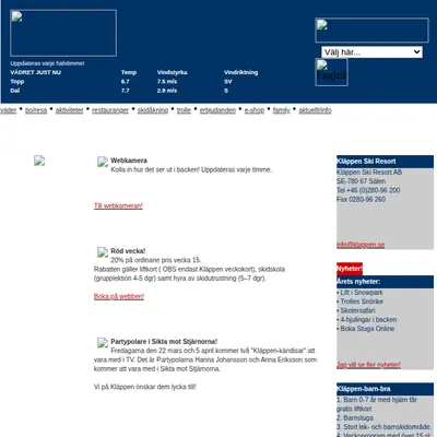 klappen.se startsida 2002