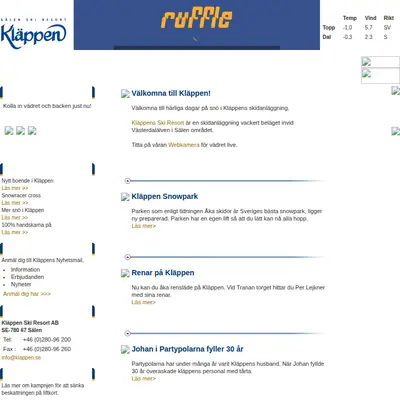 klappen.se startsida 2003