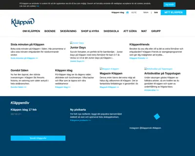 klappen.se startsida 2017