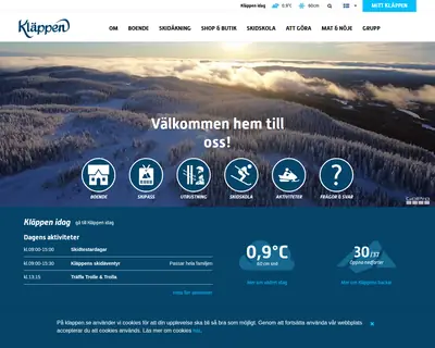 klappen.se startsida 2021